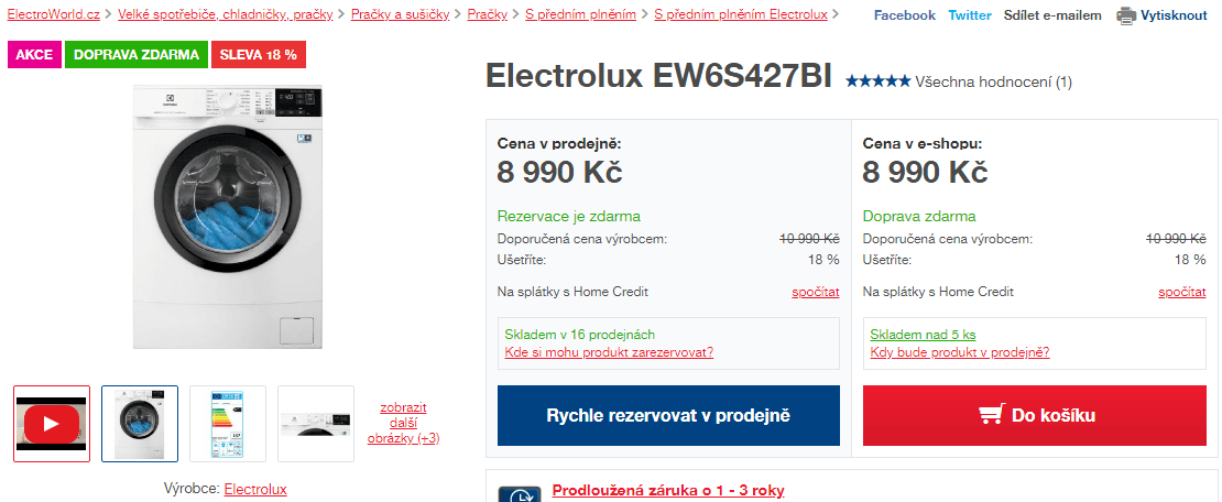Electrolux, 7kg, 1200 ot., pára, A+++, slim