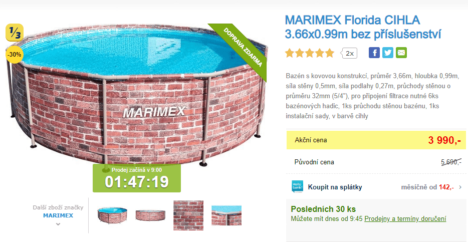 Bazén v dekoru cihla Marimex Florida 