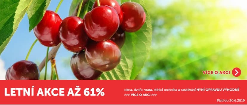 Letní sleva 61% na plastová okna, dveře ad.
