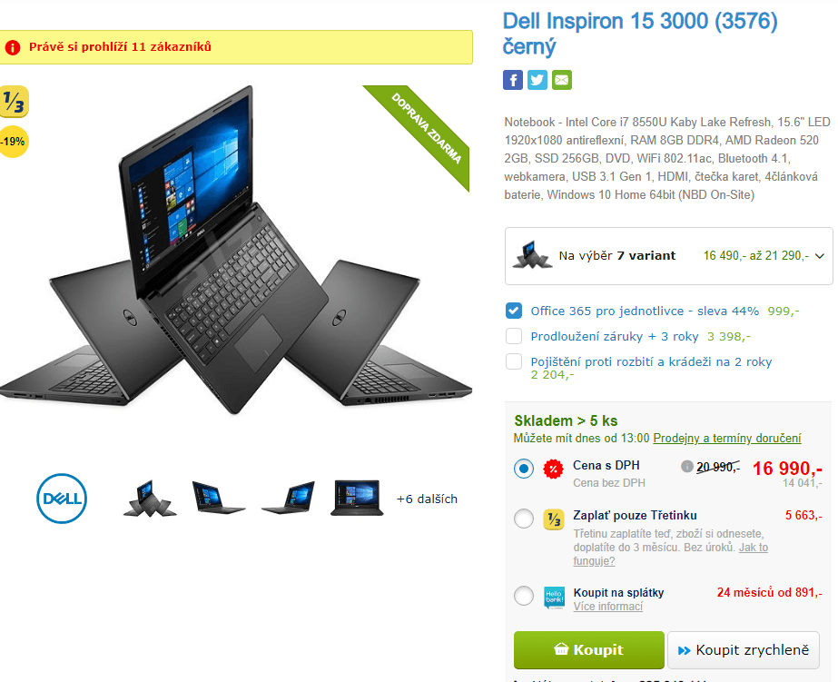 Dell, i7 4 GHz, 8GB RAM, 2GB grafika, 15,6"