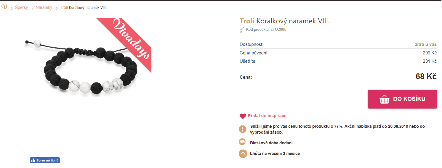 Korálkový náramek Troli