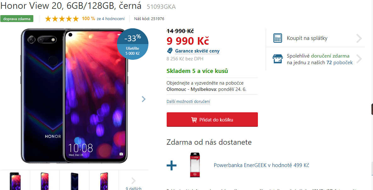 Honor, 8x 2,6GHz, 6GB RAM, 6,4", NFC