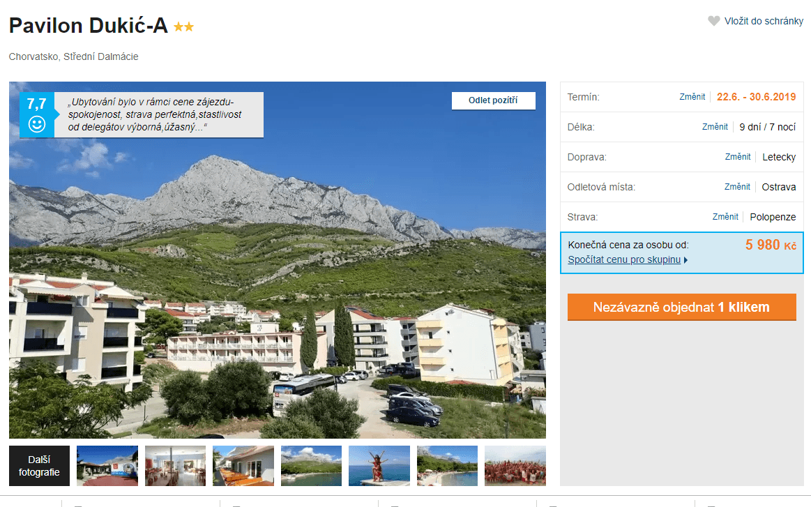 Chorvatsko / ✈ Ov / PL / 2⭐/ 9 dní