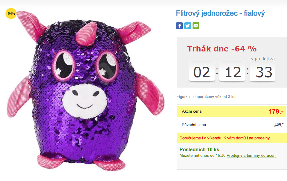 20 cm figurka Glitter Palz - flitrový jednorožec