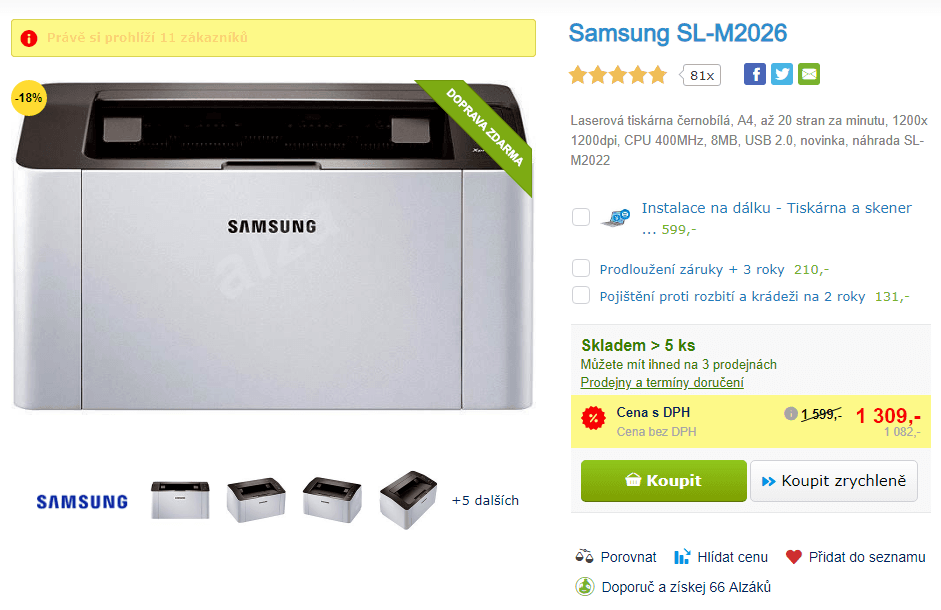ČB laserová tiskárna Samsung SL-M2026