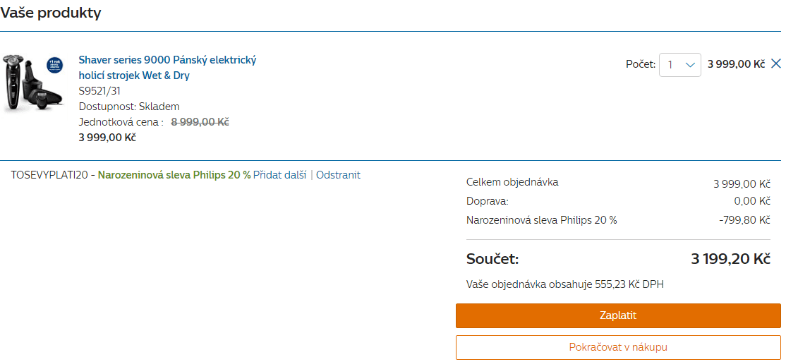 Philips 9000 Wet/Dry, 8 směrů, baterie, top