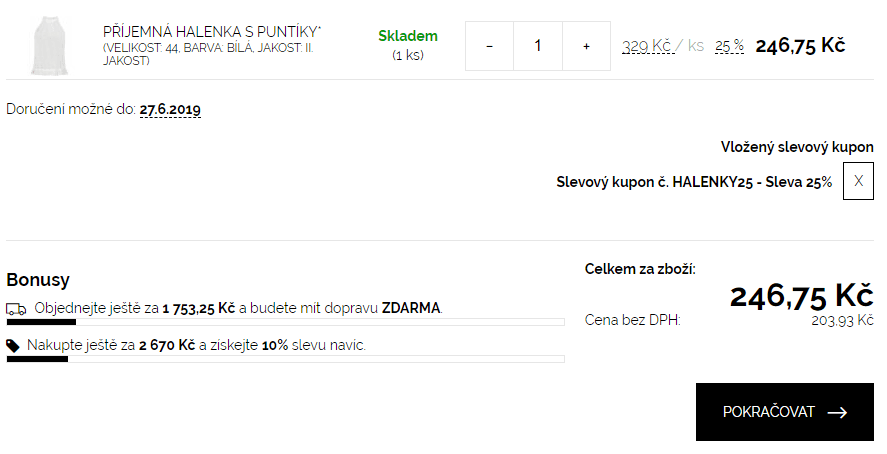 Sleva 25% na všechny halenky