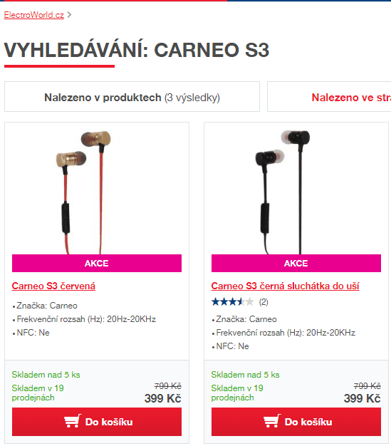 BT sluchátka Carneo S3, mikrofon