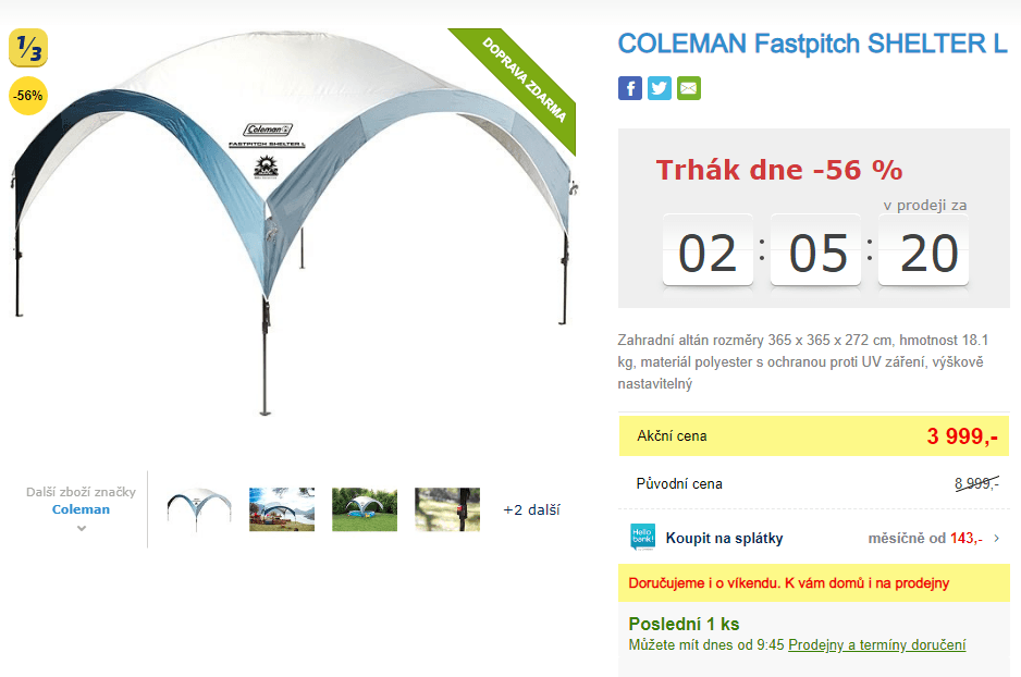 Zahradní altán Coleman, 3,6x3,6x2,7 m