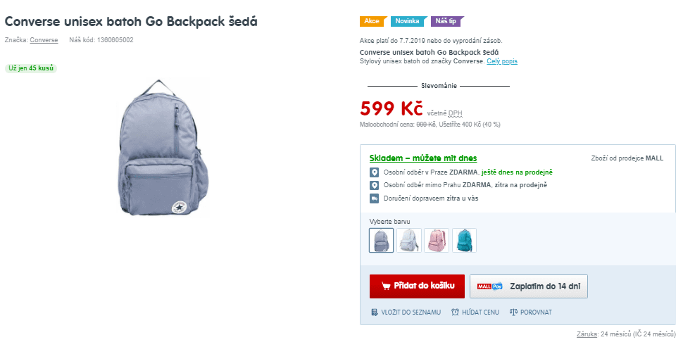 Unisex batoh Converse Go Backpack 