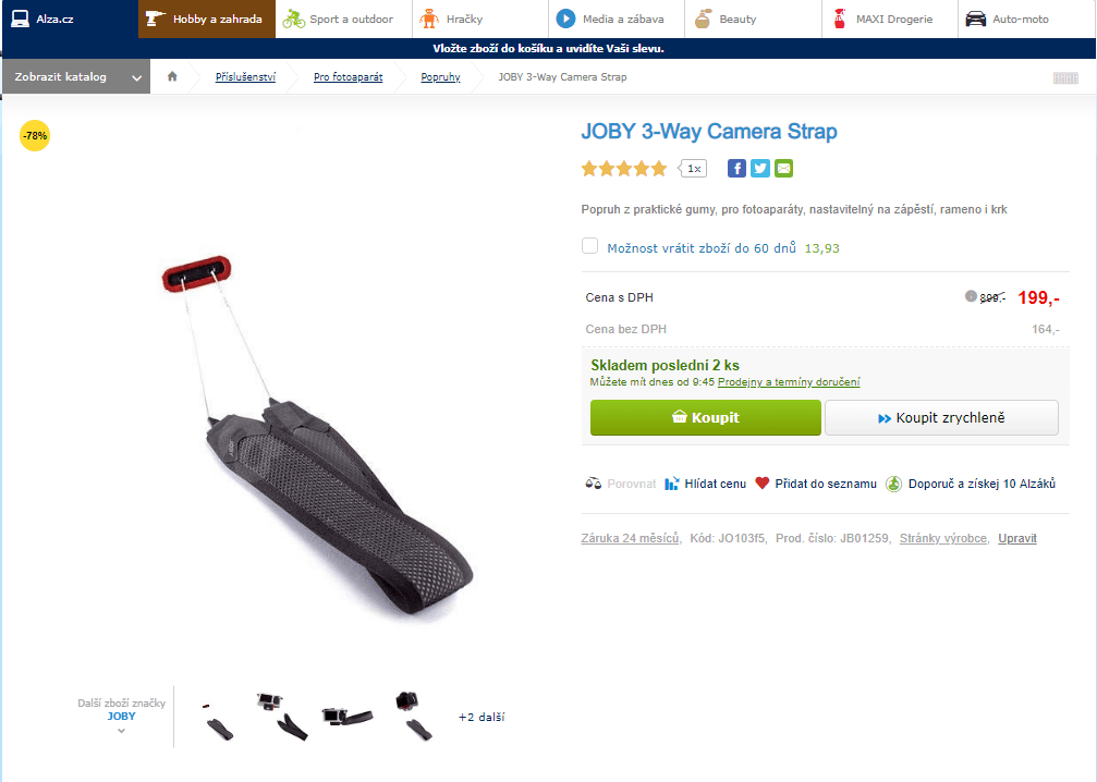 Popruh Joby 3-Way Camera Strap