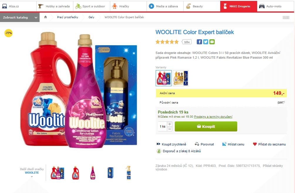 WOOLITE Color Expert balíček