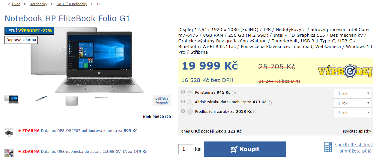 HP, i7, 3,1GHz, 8GB RAM, 12,5", 1kg