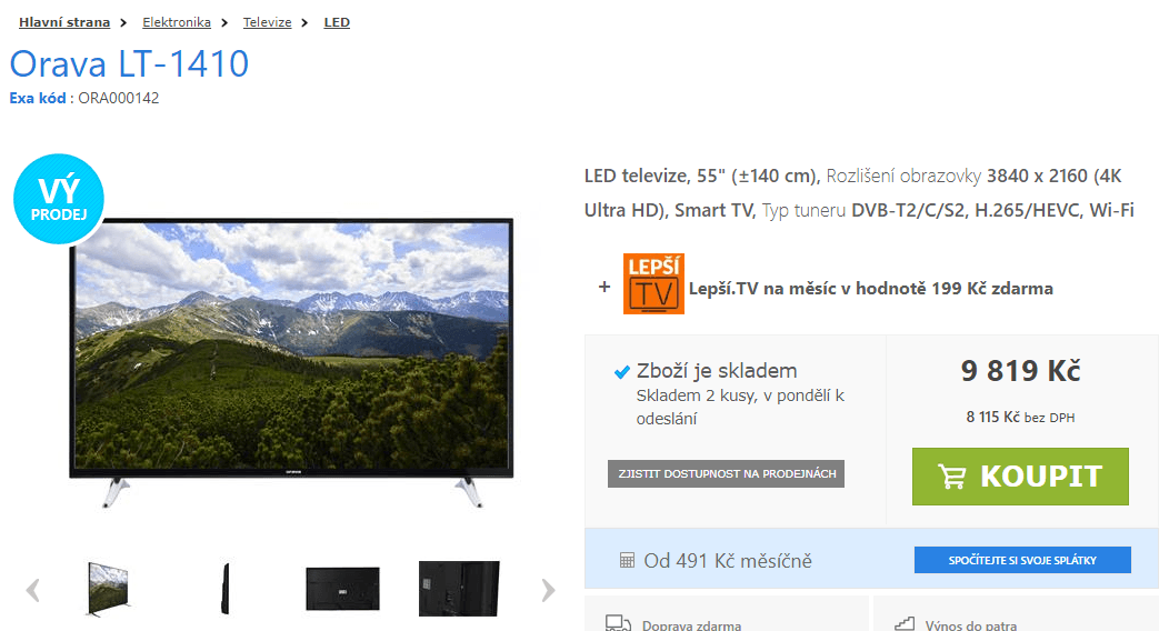 Ultra HD TV, HDR, Smart, 140cm, Orava