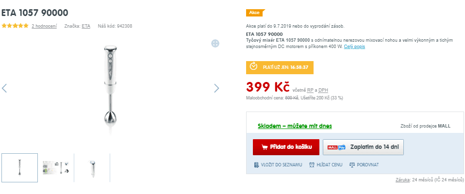 Tyčový mixér ETA 1057 / 400 W