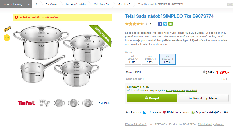 Sada nádobí Tefal Simpleo 7 ks