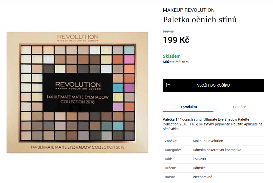 Paletka 144 očních stínů Makeup Revolution