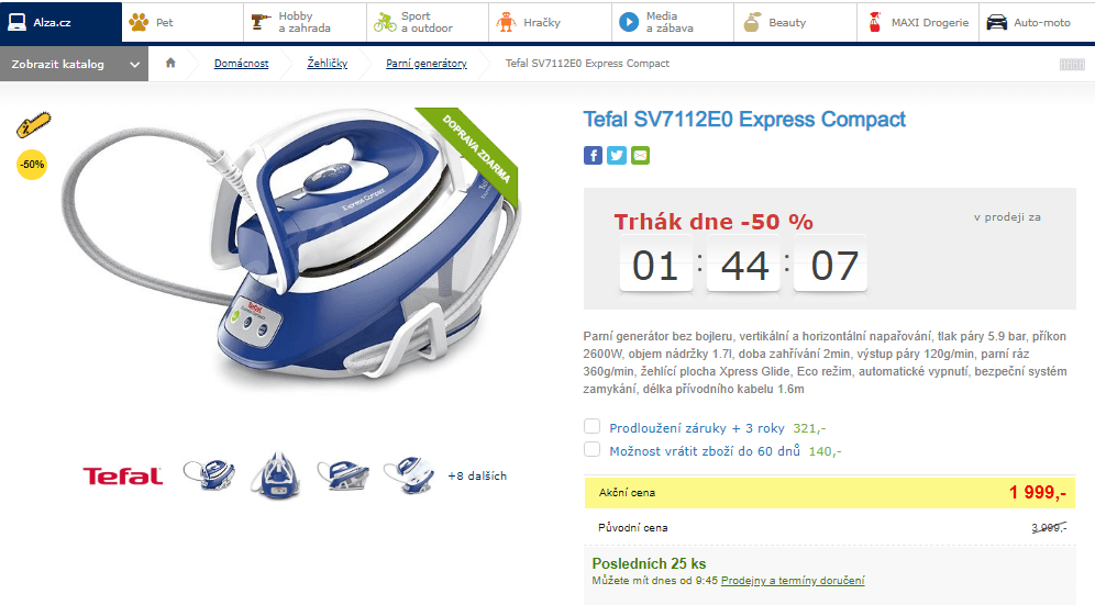 Parní generátor Tefal SV7112E0 