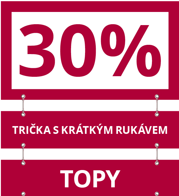 Extra sleva 30% na zlevněná trika a topy