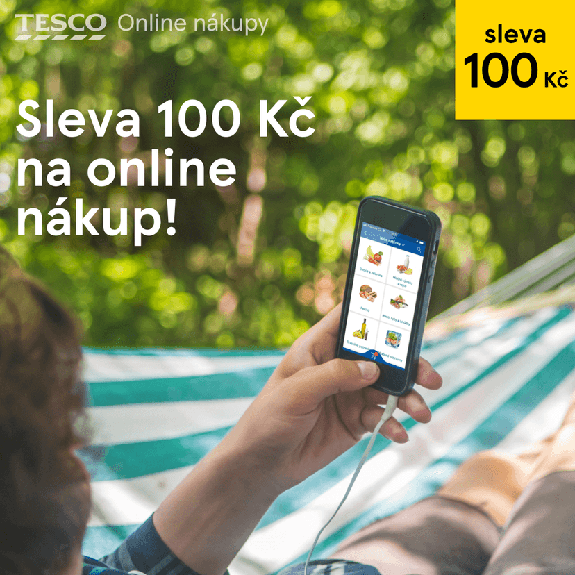 Tesco - slevový kód -100 Kč na on-line nákupy