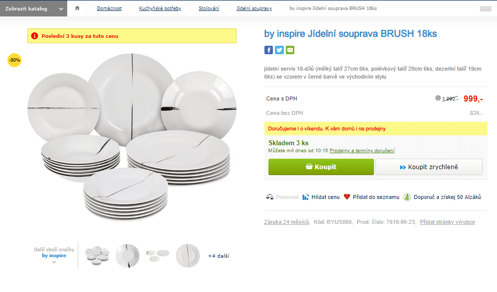 Jídelní souprava By Inspire 18 ks Brush