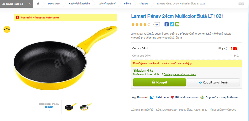 Pánev Lamart 24cm LT1021