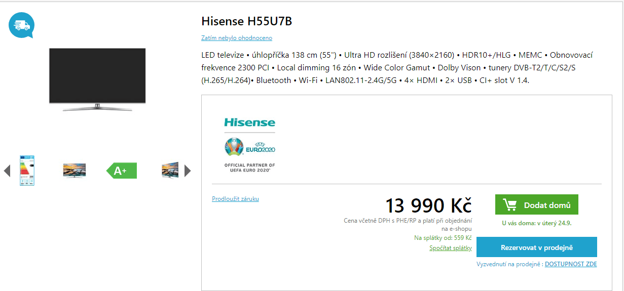 Ultra HD, HDR, Smart, 139cm, Hisense