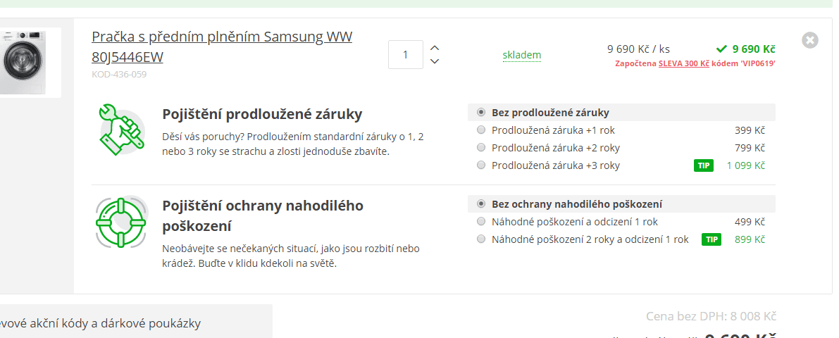 Pračka Samsung, 8kg, 1400 ot., A+++