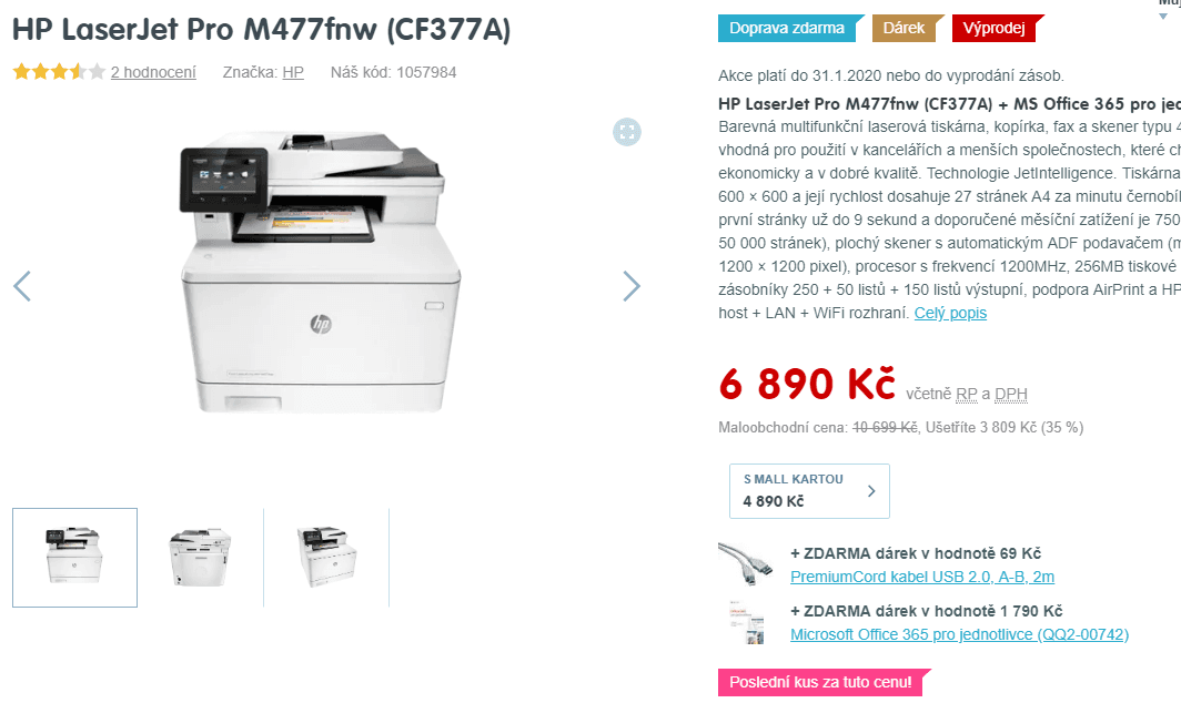 Barva, multifunkce, laser HP Lasejet Pro