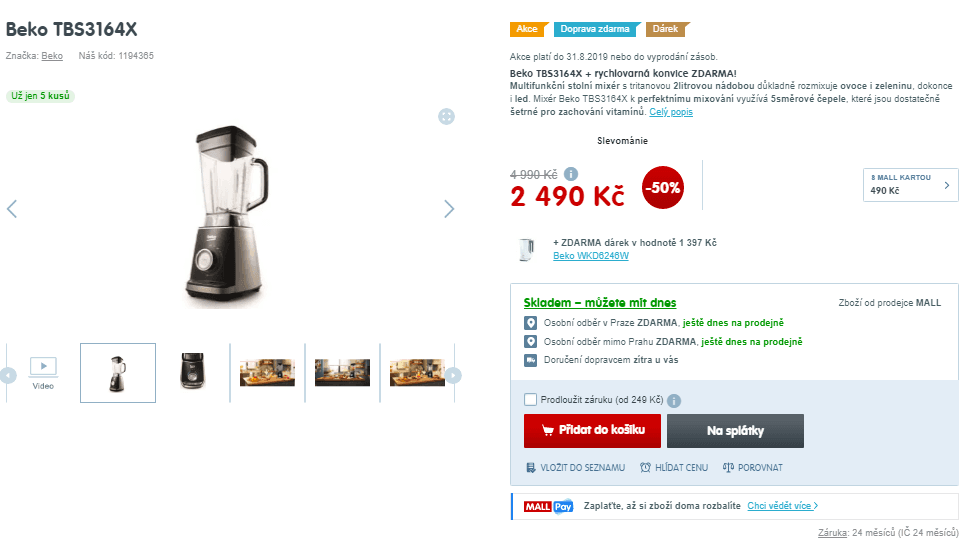 Stolní mixér Beko, 2 l, 1600 W