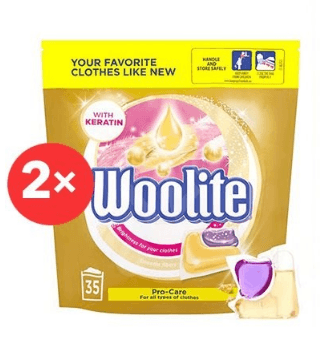 Kapsle na praní Woolite 2in1, 2x35 ks