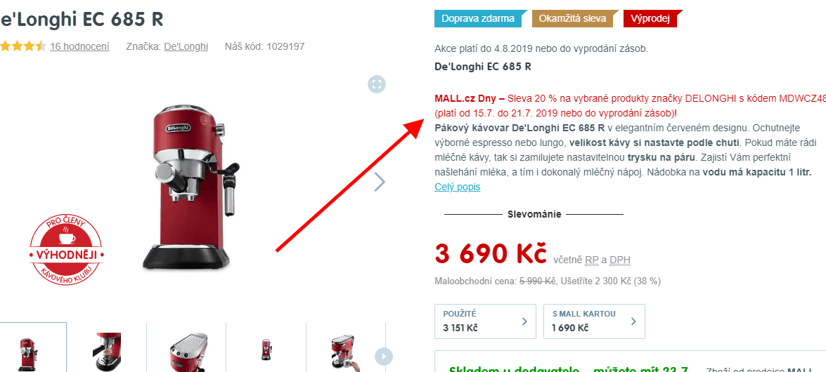 Pákový kávovar DeLonghi DEDICA