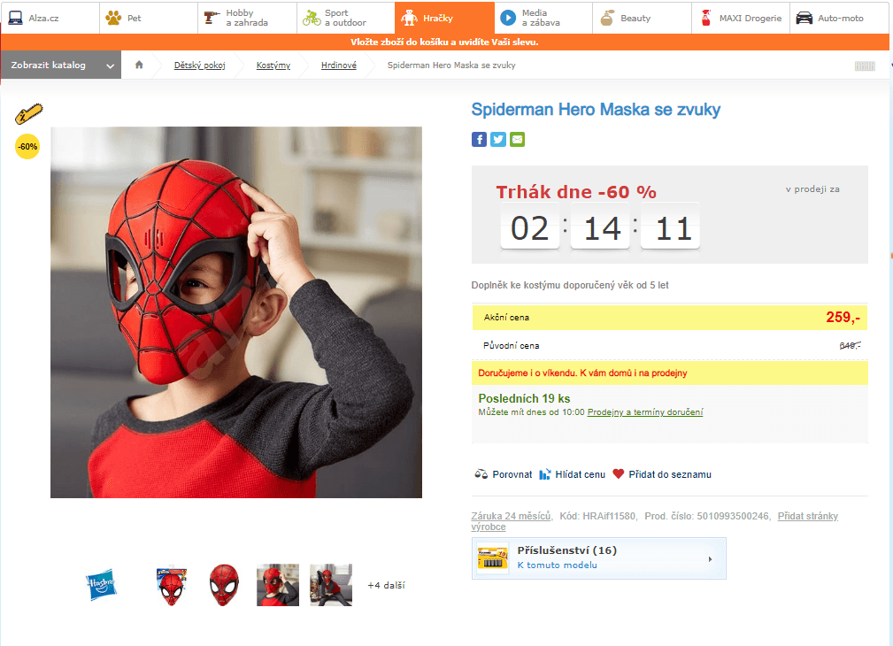 Spiderman Hero Maska se zvuky