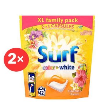 Kapsle na praní Surf 2in1, 2x42 ks