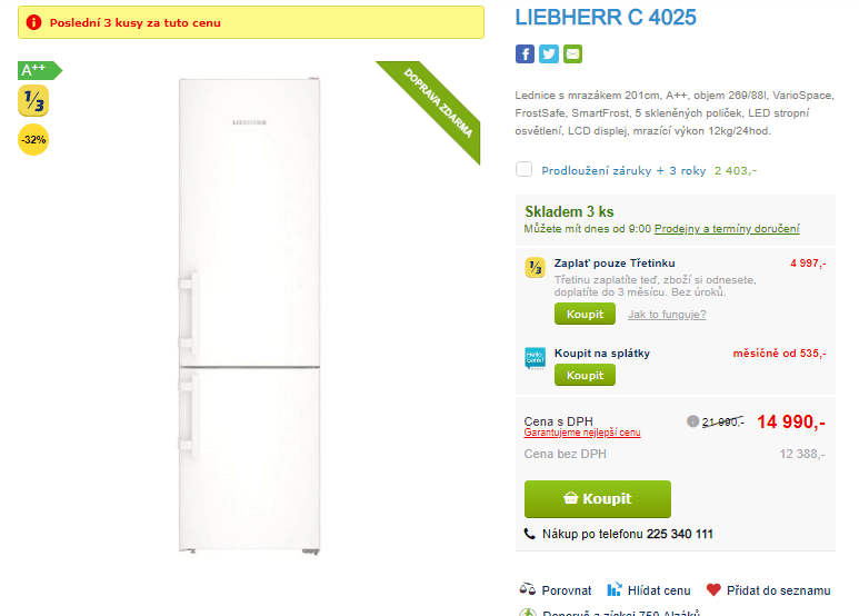 Lednice Liebherr, A++, 201cm