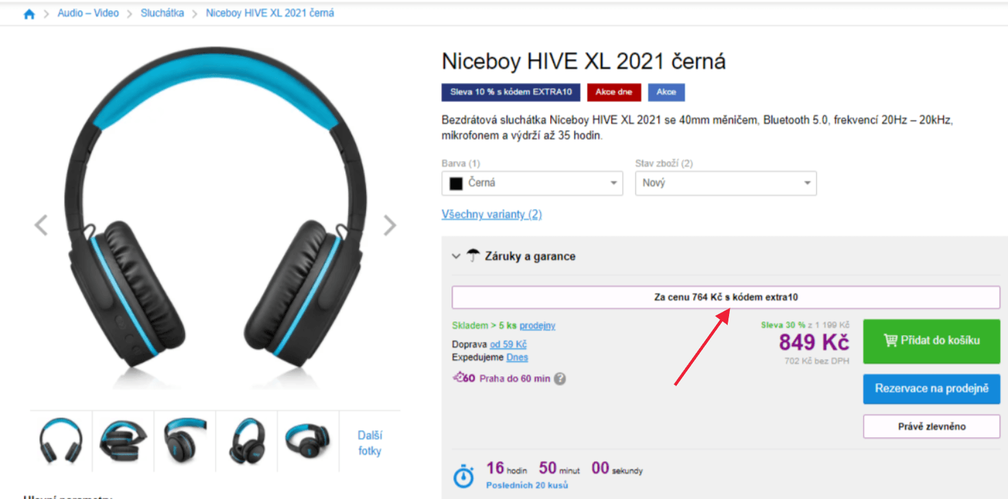 Niceboy HIVE XL - BT, 35 hodin hudby