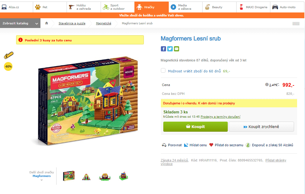 Magformers Lesní srub, 87 dílků
