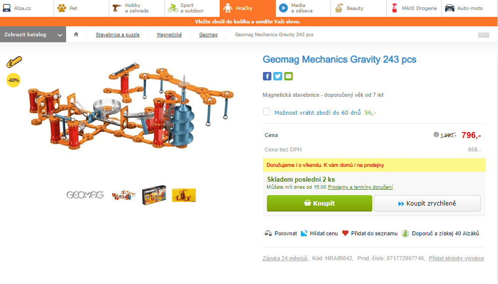 Stavebnice Geomag Mechanics Gravity 243