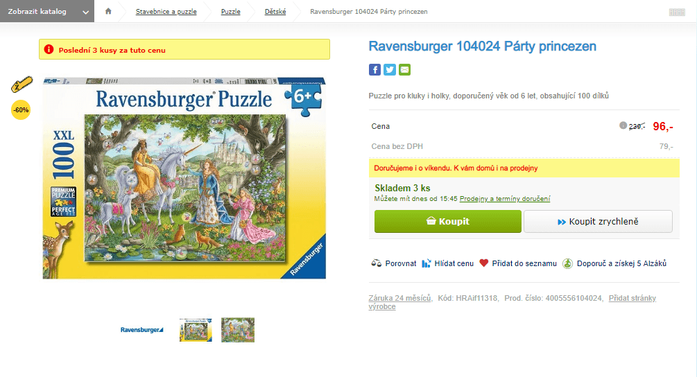 Puzzle Ravensburger Párty princezen 100 XXL