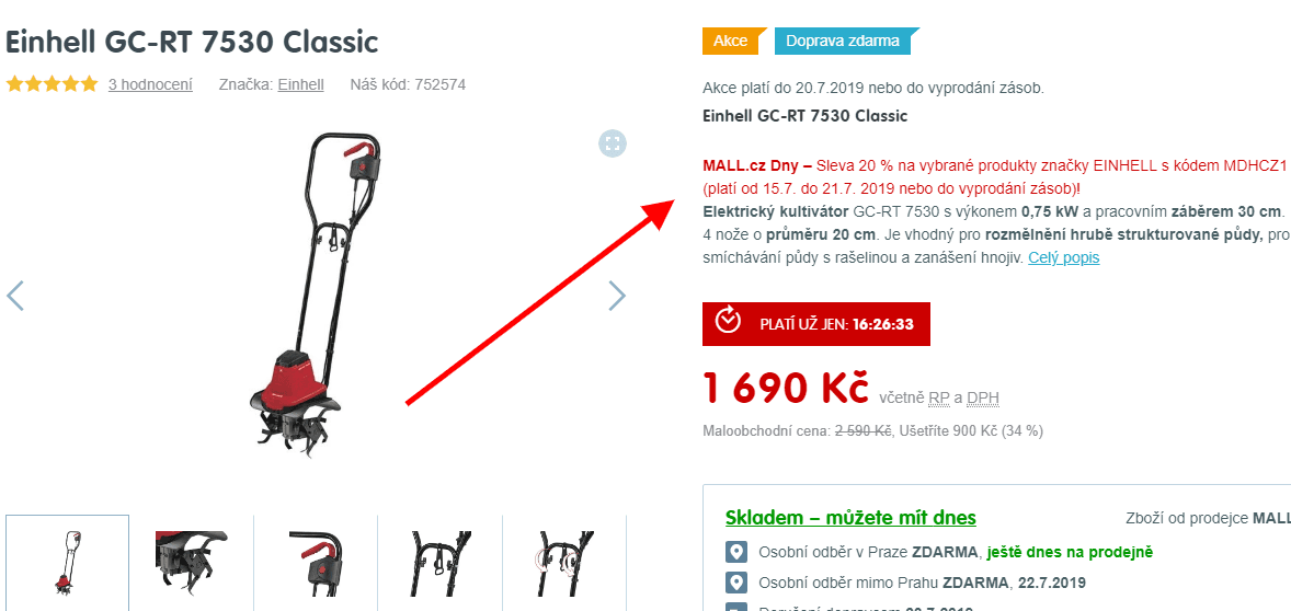 Elektrický kultivátor Einhell, 30 cm