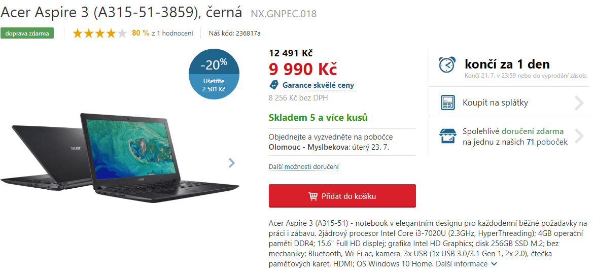 Acer, i3, 2,3 GHz, 8GB RAM, 15,6"
