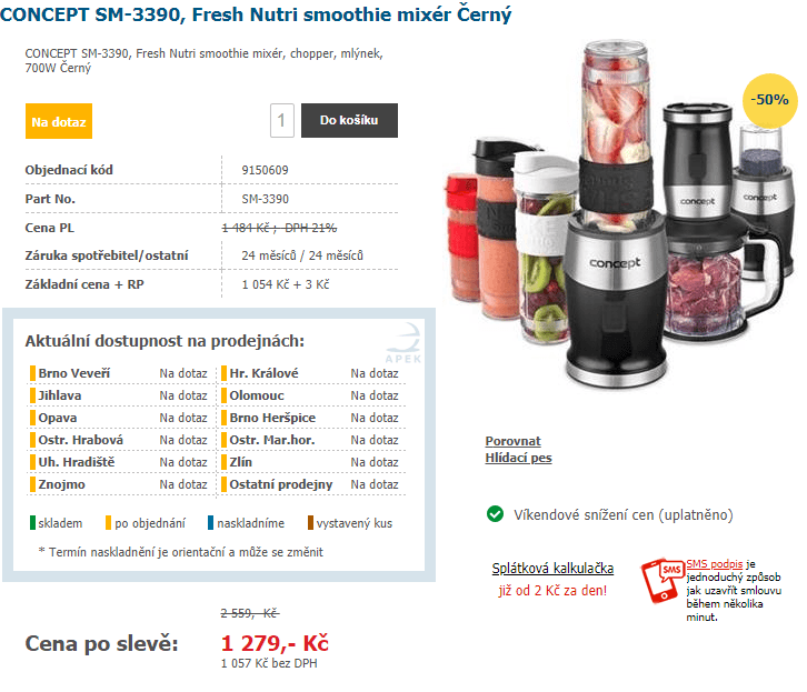 Stolní smoothie mixér Concept, led