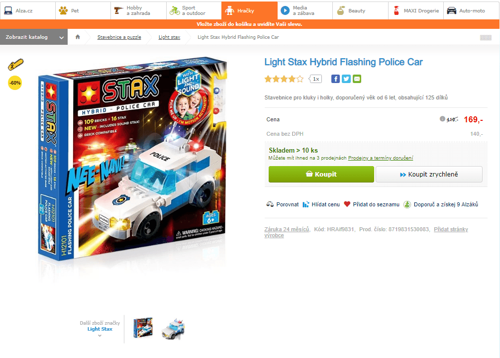 Light Stax Hybrid Flashing Police Car