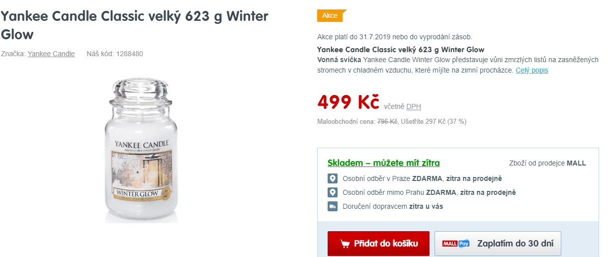 Yankee Candle Winter Glow 623 gr.