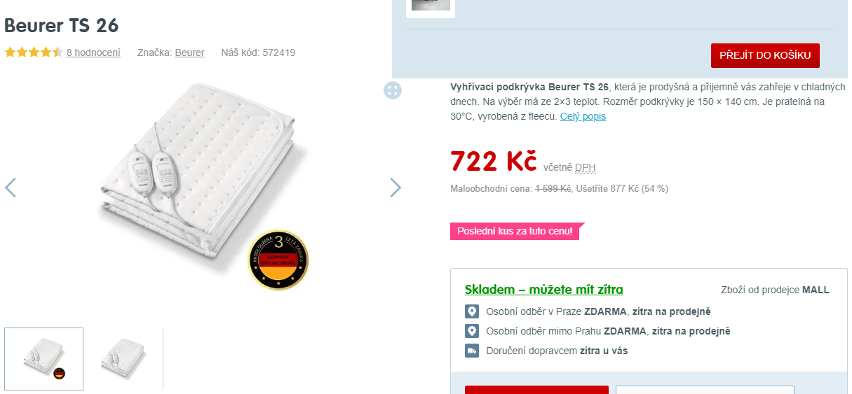 El. vyhřívací pokrývka Beurer, 150x140cm