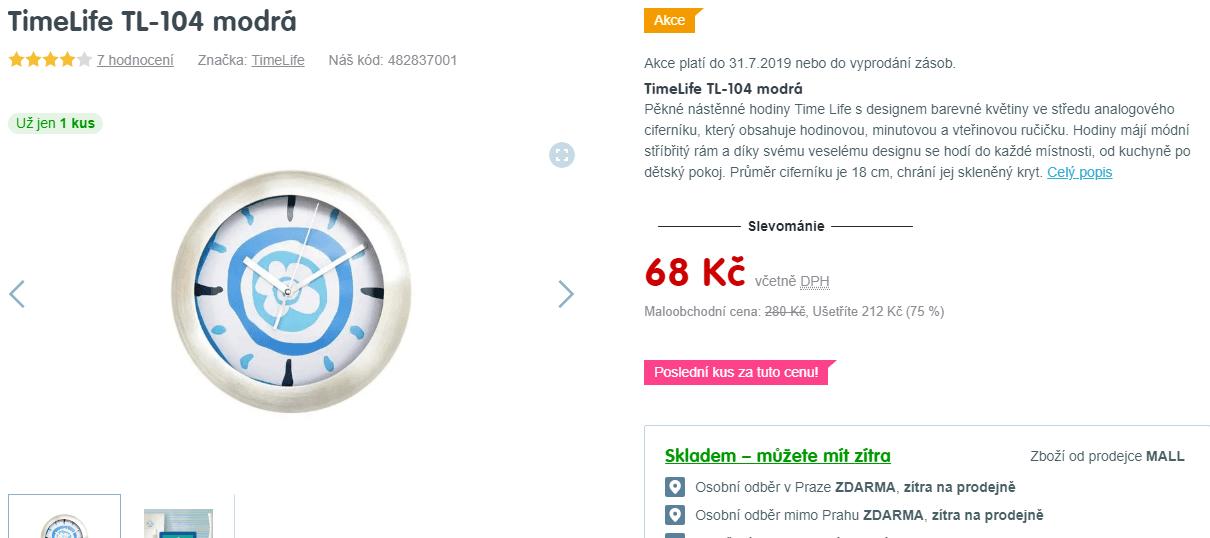 Nástěnné hodiny TimeLife, 20 cm
