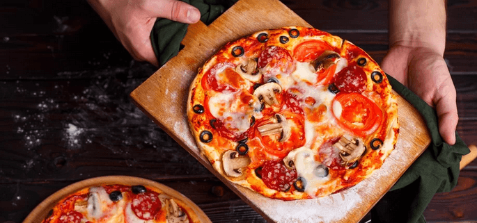 1× pizza Margherita, průměr: 32 cm 