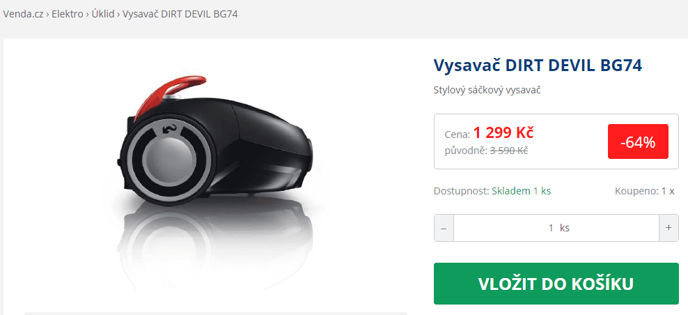 Vysavač Dirt Devil DD 3274, HEPA 13