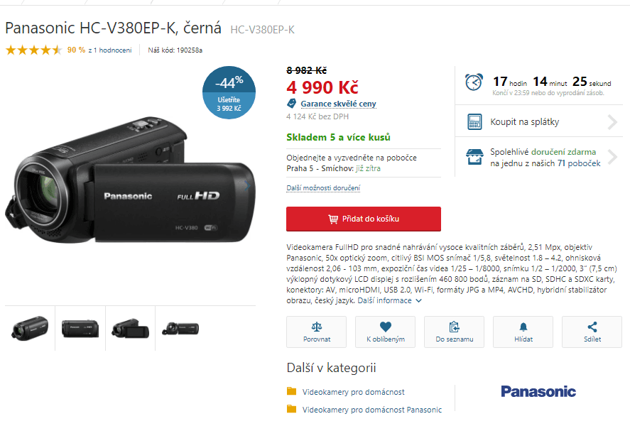 Full HD videokamera Panasonic HC-V380