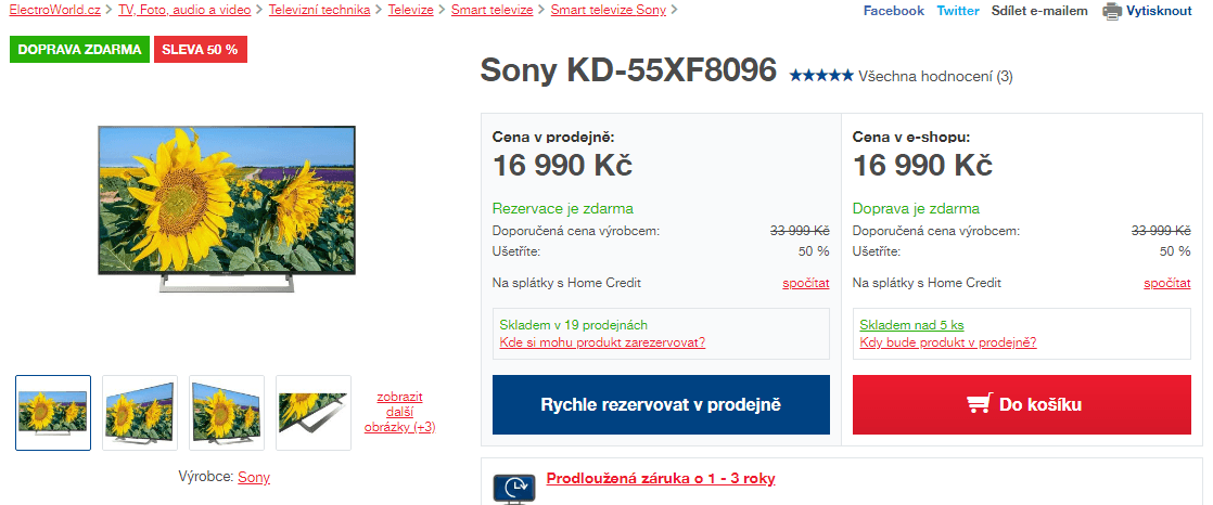 Ultra HD TV, HDR, Smart, 139 cm, SONY